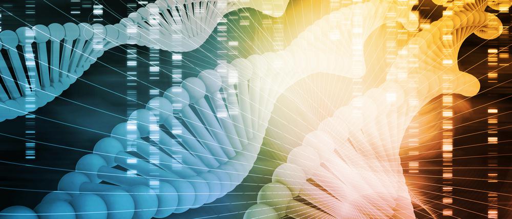DNA und Genomsequenzen, Illustration.
