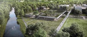 Sportforum Am Schlaatz in Potsdam. Siegerentwurf des Büros „huber stadt architekten bda“ aus Berlin. 