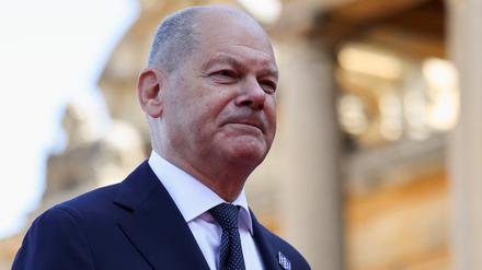 Olaf Scholz auf dem Treffen der Europäischen Politischen Gemeinschaft am Donnerstag. 