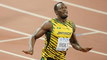 Usain Bolt, der schnellste 100-Meter-Läufer der Welt. 