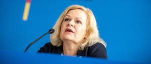 Bundesinnenministerin Nancy Faeser (SPD) bei einer Pressekonferenz in Berlin.