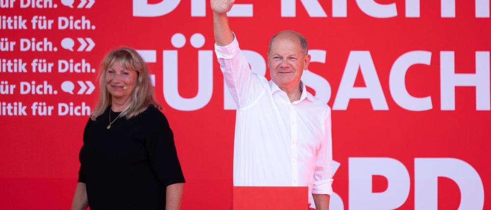 Dresden: Beim Wahlkampfauftakt der Sachsen-SPD verspricht Bundeskanzler Scholz eine sichere Rente. 