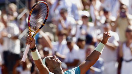 Rafael Nadal feiert den Einzug ins Finale euphorisch.