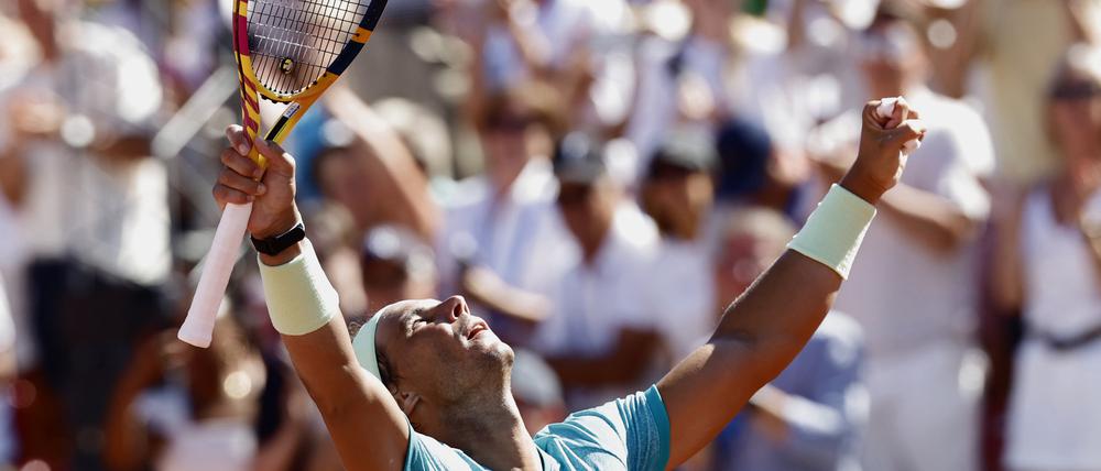 Rafael Nadal feiert den Einzug ins Finale euphorisch.