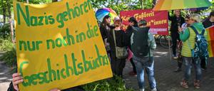 Protest in Cottbus gegen Rechtsextremismus an Schulen. (Archivbild)