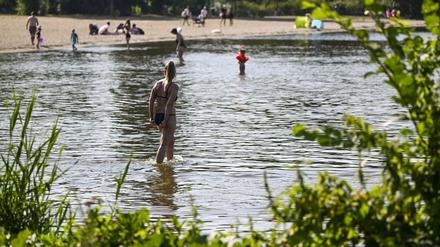 Badegäste erfrischen sich am Müggelsee (Symbolbild)-