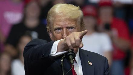 Der Ex-Präsident Donald Trump bei einer Rally in Michigan am Samstag.