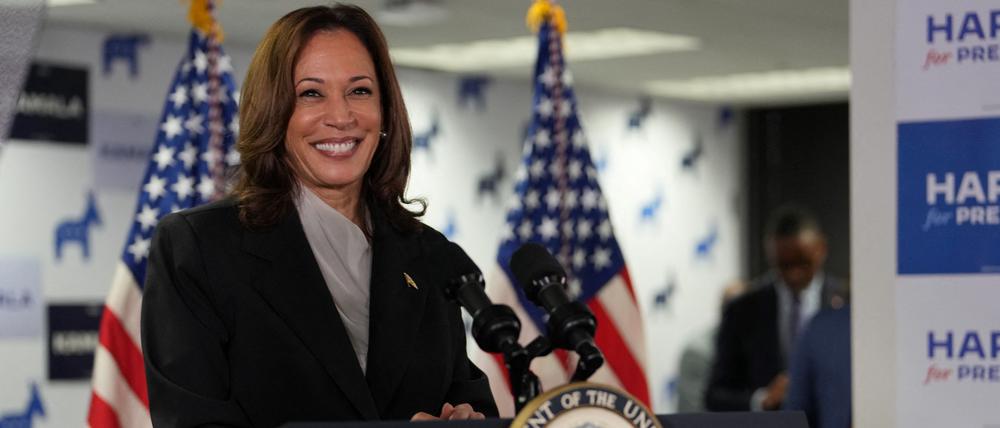 US-Vizepräsidentin Kamala Harris bei einer Rede in Wilmington, Delaware.