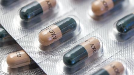 Ein Blister Doxycyclin-Tabletten.