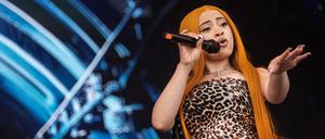 Die US-Rapperin Ice Spice bei ihrem Auftritt beim Roskilde-Festival in Dänemark im Juli 2024.