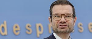 Bundesjustizminister Marco Buschmann am Dienstag vor der Bundespressekonferenz. 