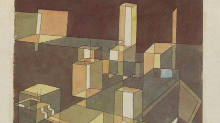 Paul Klee: Italienische Stadt, 1928, Feder und Aquarell auf Papier auf Karton.