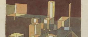 Paul Klee: Italienische Stadt, 1928, Feder und Aquarell auf Papier auf Karton.