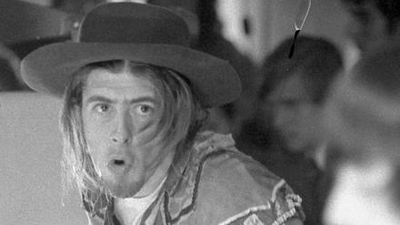 Bluesbarde iin Hippiekleidern. John Mayall 1969 in München. 