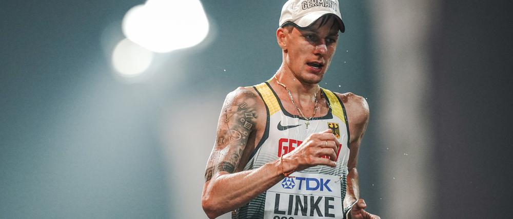 Der deutsche Geher Christopher Linke bei der Leichtatheltik-WM 2019 in Katar.