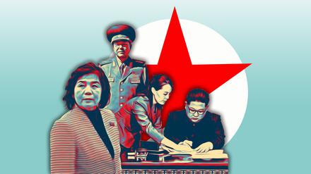 Nordkoreas Diktator Kim Jong Un (sitzend) vertraut nur wenigen, seine Schwester (Mitte) ist seine wichtigste Beraterin.