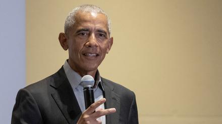 Der ehemalige US-Präsident Barack Obama spricht in Athen. 
