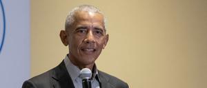 Der ehemalige US-Präsident Barack Obama spricht in Athen. 