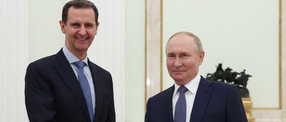 Der russische Präsident Wladimir Putin trifft den syrischen Machthaber Baschar al-Assad im Kreml.