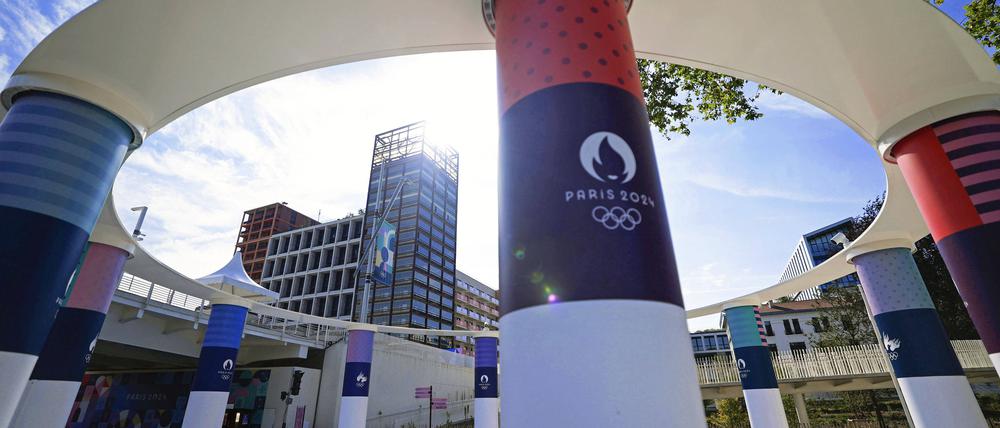 Ein Blick auf das Olympische Dorf. 