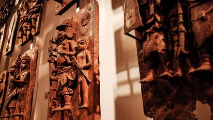 Benin-Bronzen im Britischen Museum in London, 2020.