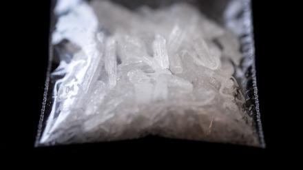 Ein Fund der synthetischen Droge Crystal Meth.