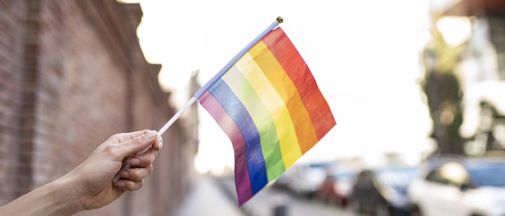 Eine Regenbogenflagge