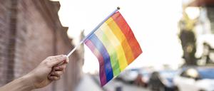 Eine Regenbogenflagge