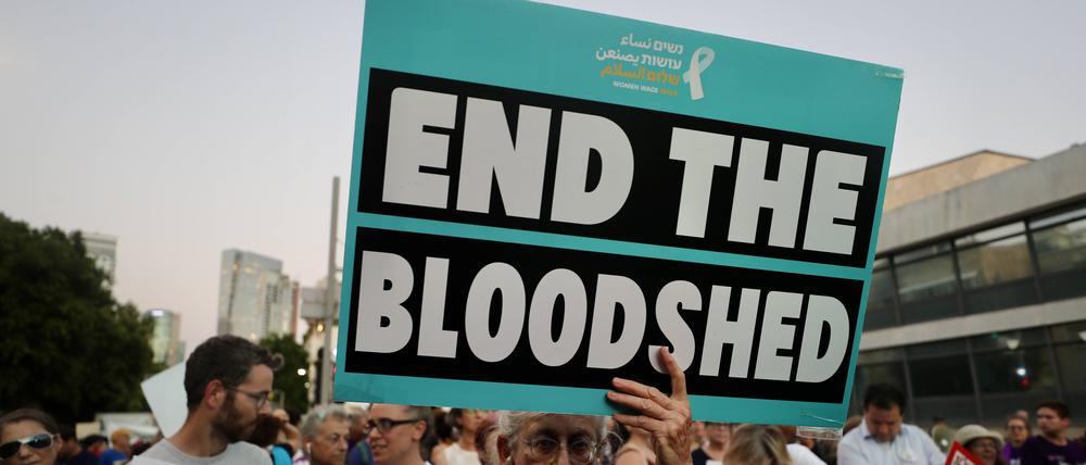 Eine Demonstration in Tel Aviv.