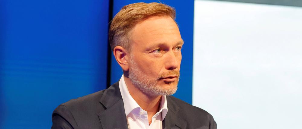 FDP-Vorsitzender Christian Lindner während des ARD-Sommerinterviews.