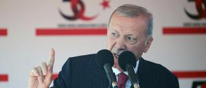 Der türkische Präsident Erdogan bei einer Rede am 20. Juli in Nikosia (Archivbild vom 20. Juli 2024).