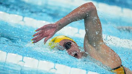 Ariarne Titmus schwimmt im Olympia-Wettbewerb von Paris.