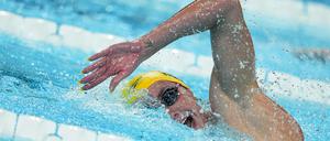 Ariarne Titmus schwimmt im Olympia-Wettbewerb von Paris.