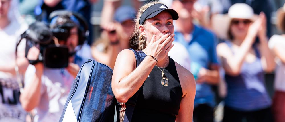 Küsschen. Angelique Kerber steht bei Olympia im Achtelfinale.