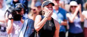 Küsschen. Angelique Kerber steht bei Olympia im Achtelfinale.