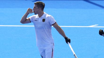 Deutschlands Gonzalo Peillat bejubelt sein Tor zum 1:4.  
