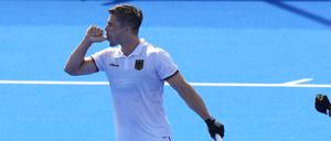 Deutschlands Gonzalo Peillat bejubelt sein Tor zum 1:4.  