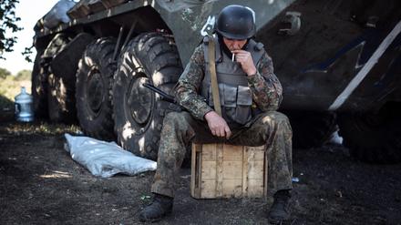 Ein ukrainischer Soldat im Osten des Landes. 