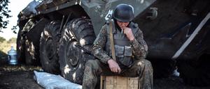 Ein ukrainischer Soldat im Osten des Landes. 