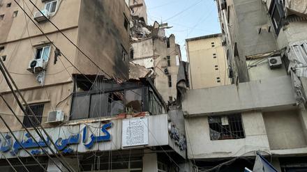 A view shows damage after what security sources said was a strike on Beirut's southern suburbs, Lebanon July 30, 2024. REUTERS/Ahmed Al-Kerdi