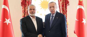 Präsident Recep Tayyio Erdogan trifft Hamas-Vertreter Ismail Hanija in Istanbul (Archivbild vom 20. April 2024).