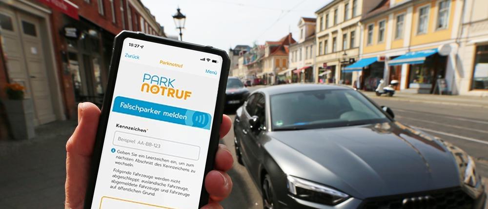Neue App „Parknotruf“ zum Melden von Falschparkern.
