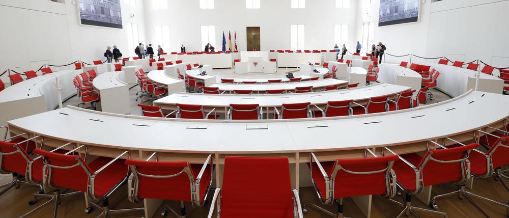 Plenarsaal im Brandenburger Landtag. 