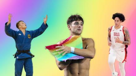 Timo Cavelius, Tom Daley und Brittney Griner (v.l.n.r.)