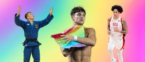Timo Cavelius, Tom Daley und Brittney Griner (v.l.n.r.)