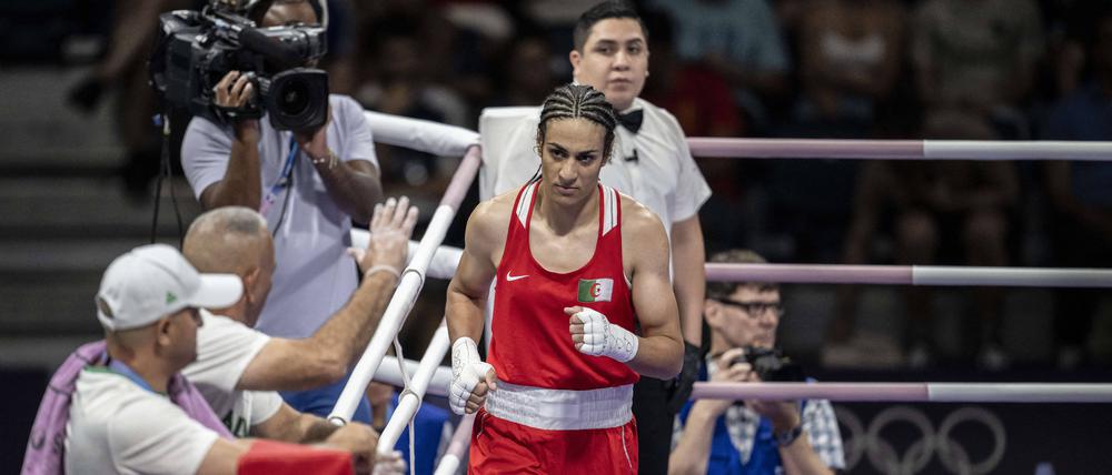 Imane Khelif nach dem Kurzauftritt beim Box-Auftakt.