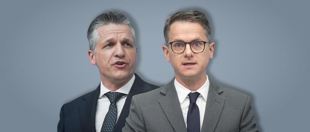 Ein politisch ziemlich ähnlich tickendes Doppel: Carsten Linnemann (rechts) und Thorsten Frei wollen das CDU-Wahlprogramm aber nicht ganz allein schreiben, sondern die Partei einbinden.