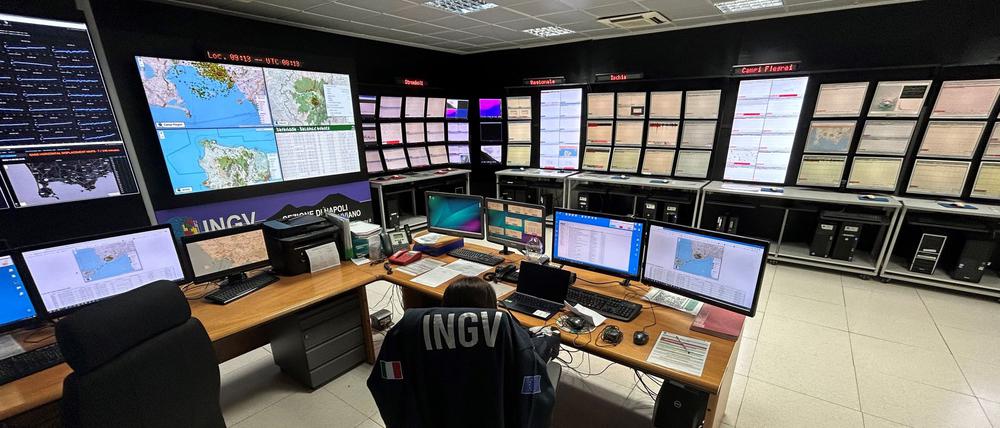 Erdbeben-Beobachtungszentrale des italienischen Instituts für Geophysik und Vulkanologie (INGV) in Neapel.
