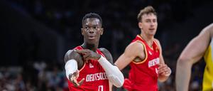 Dennis Schröder (li.) und Franz Wagner treffen mit dem deutschen Basketballnationalteam morgen auf Frankreich.  