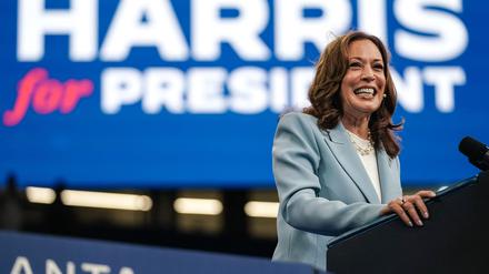 US-Vizepräsidentin Kamala Harris bei einem Wahlkampfevent in Atlanta, Georgia.